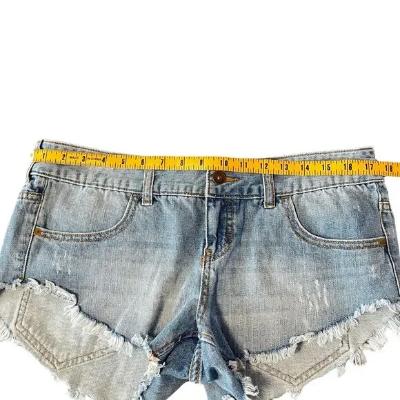 Billabong Jean Shorts Womens Size 30 Cut Off Distressed Western Flirty Cowgirl - Picture 7 of 9
